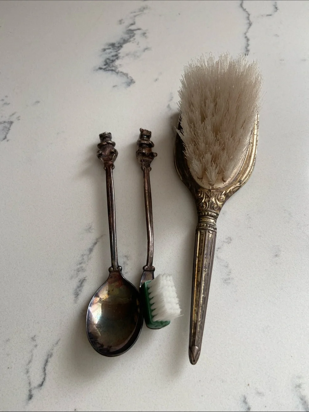 Vintage Nieuwpoort 90 Bear Spoon Brush Vanity Set Holland